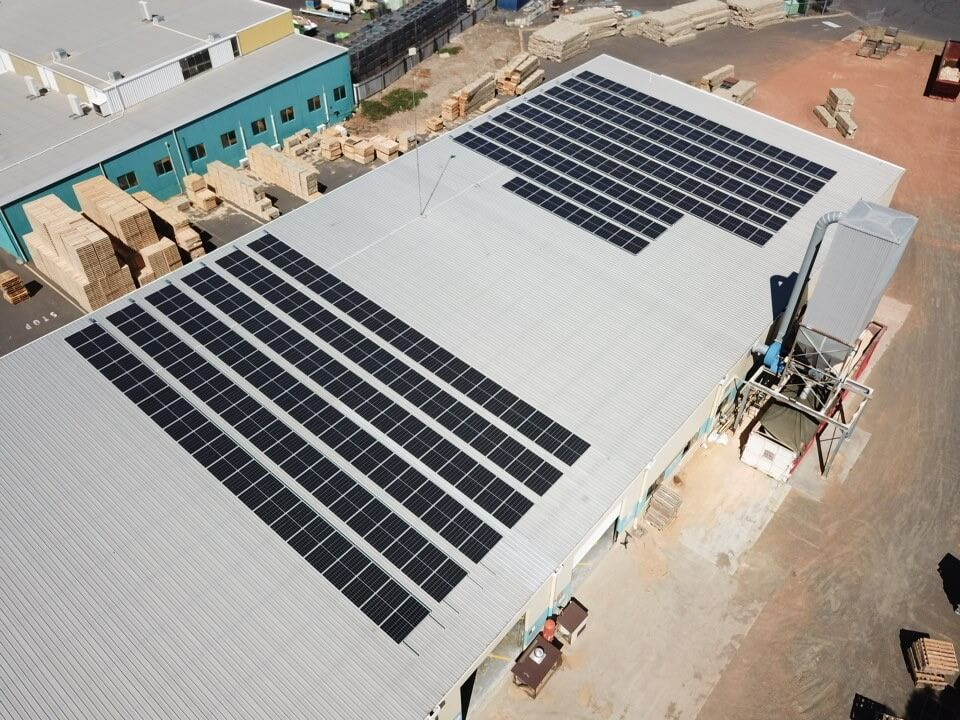 solar panel installed on flat-roofed property on Bunbury